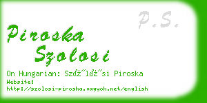 piroska szolosi business card